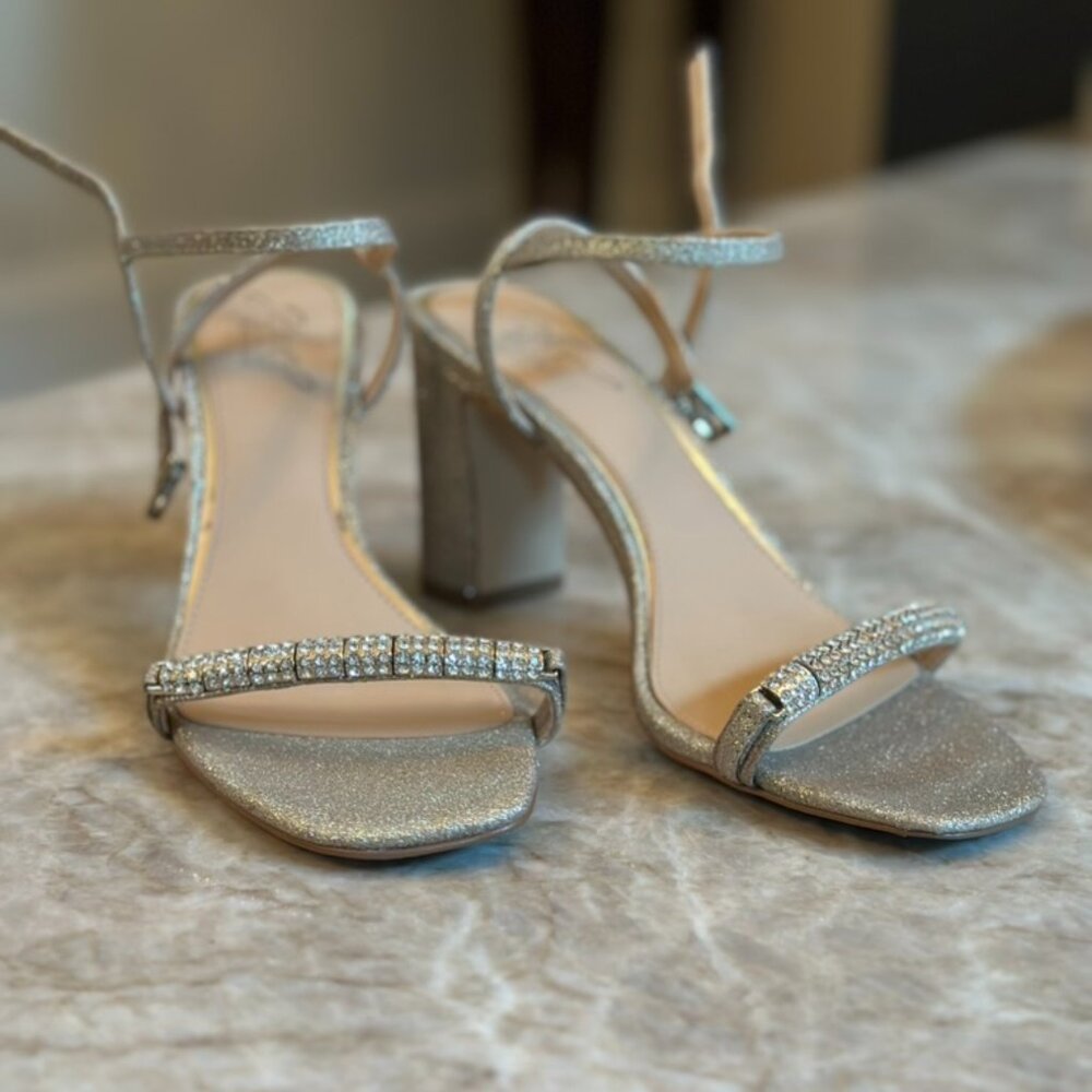 Jewel Badgley Mischka Gold Strappy Sandal